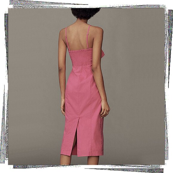 NWT: Pink & White Marilyn Monroe Inspired Strapless Bow Front Midi Dress (XS) - Picture 2 of 5